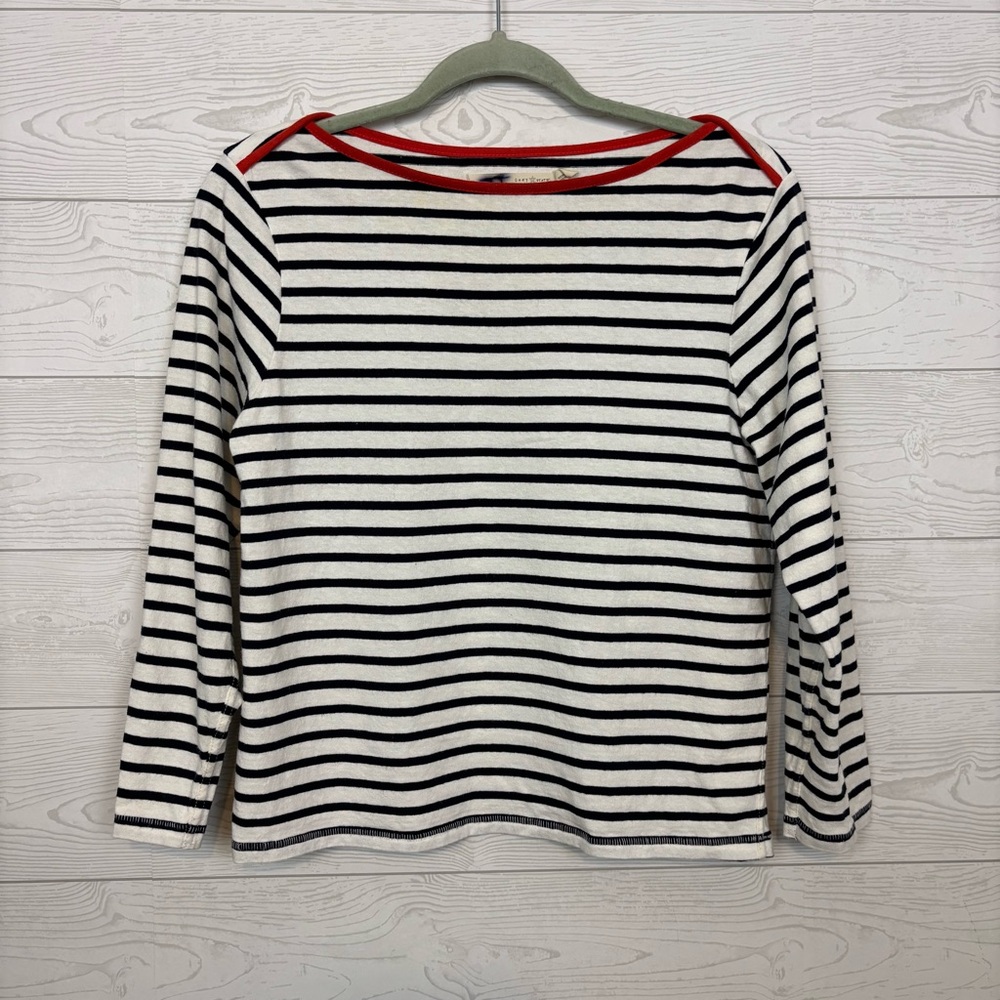 GREY STATE COASTAL TEE BLUE WHITE STRIPED LONG SLEEVE BLOUSE SIZE 1 SMALL - Picture 1 of 6